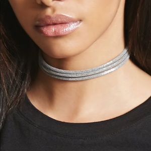 Forever 21 layered glitter choker